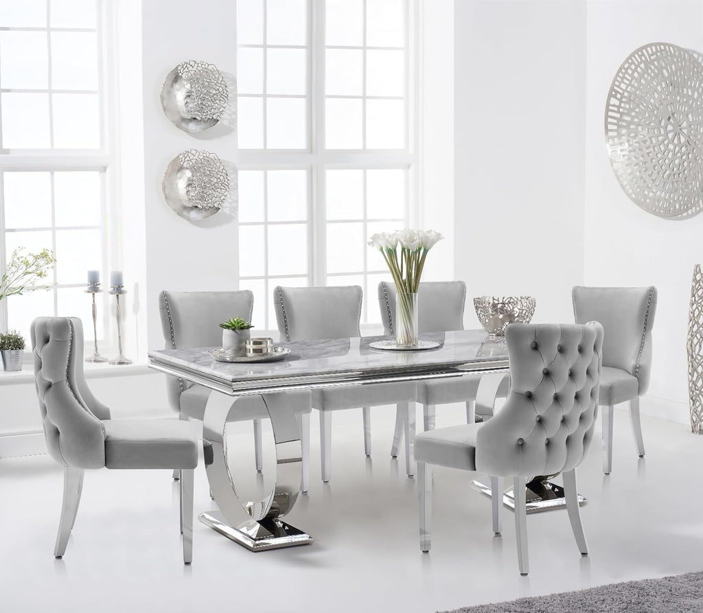 Velvet Dining Chairs Set of 4, Upholstered Tufted Backrest Sillas de Comedor, Luxurious Dining Chairs with Stainless Steel Legs, Modern Seating for Kitchen, Bedroom & Living Room