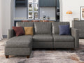 EASE MOOSE Faux Leather Modualr Sectional Couch with Storage,Gray Faux Leather Sectional Sofa Modular Couch
