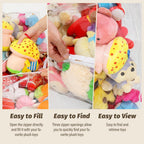 25-inch Clear Bean Bag Chair Cover (No Filler) for Stuffed Animal Storage, 3 Hidden Zippers Toy Organizer, Transparent Material, Plush Storage Toys DIY