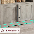 Takywep Kitchen Bakers Rack with Power Outlet, Microwave Oven Stand with Operation Table, Tall Versatile Storage Shelf with Cabinet, Coffee Bar Cabinet for Dining Room, Kitchen, Gray