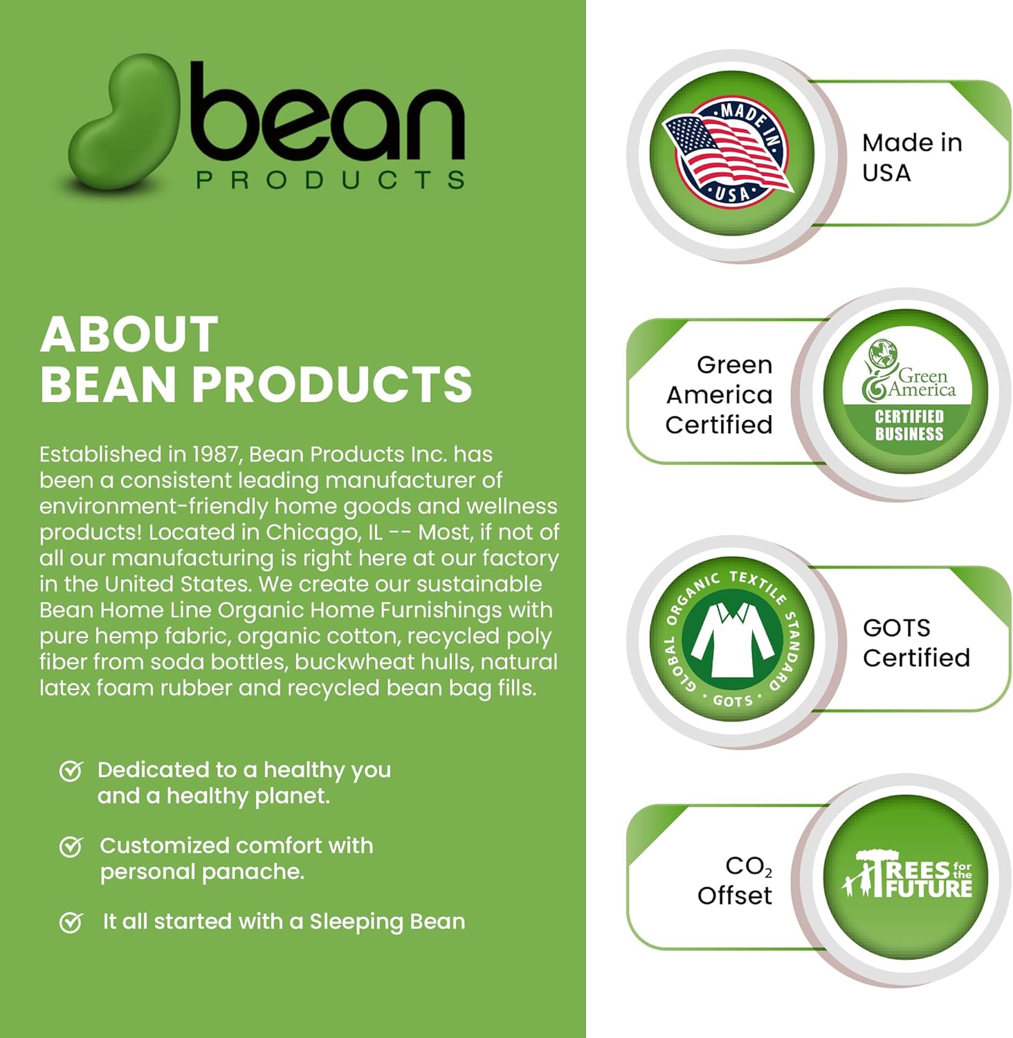 Bean Products Meditation Cushion Mat Set - Zafu Floor Pillow Organic Buckwheat Pillow + Cotton Filled Zabuton Prayer Pad - Meditation Pillow Yoga Knee Pad - Made in USA - 14" Round or 18" Oval