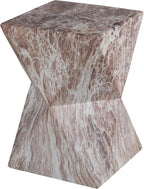 End Tables 12.4" Faux Marble Side Table, Indoor and Outdoor Marble Accent Table for Living Room, Patio, Garden