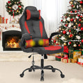 Gaming Chair Ergonomic Home Office Video Game Chairs Massage PU Leather Computer Chair Adjustable Swivel Chairs with Lumbar Support Headrest, Red