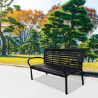 45.7in. Patio Bench Black Steel