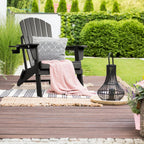FUNBERRY Folding Adirondack Chair Set of 6, All Weather HDPE Fire Pit Chairs with Cup Holder for Outdoor