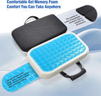 Gel Memory Foam Seat Cushion with Washable Cover Non-Slip Thick Chair Cushion with Portable Handle & Storage Pocket Adjustable Chair Pad for Long Sitting (Black)