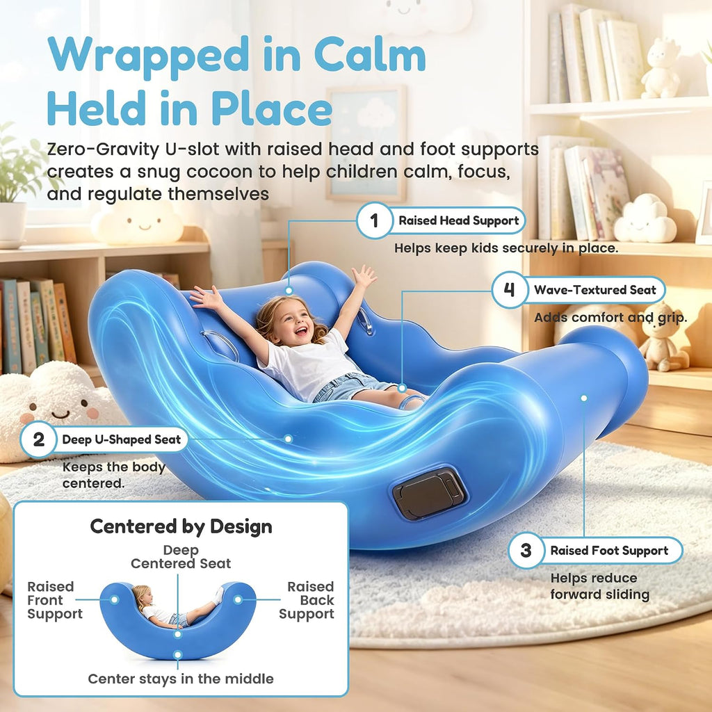 JoyCat Inflatable Sensory Rocking Chair for Kids, Calming Sensory Seat | Inflatable sensory chair positioned for kids' calm corners and flexible seating; verify size and included pump before launch.