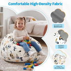 Bean Bag Chair for Kids/Teens with Armrests,2.5FT Round Memory Foam Filled Bean Bag,31.5'D'×31.5'W'×20'H',for Bedroom,Living Room,Reading,Dorm (Chenille-Cartoon)