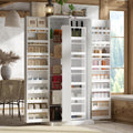 FUFU&GAGA Kitchen Pantry Cabinet Food Pantry with Door Racks & Rotating Racks, Drawers, Tall Kitchen Storage Cabinet with Shelves, Cupboard Bar Storage, White, 31.5”W x 19.7”D x 72.2”H