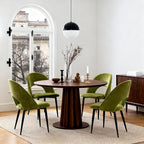 Dining Chairs Set of 4, Upholstered Velvet Dining Room Chairs with Ergonomic Curved Backrest, Wooden Modern Kitchen Chair for Kitchen Restaurant Cafe, Pistachio Green