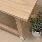 JONATHAN Y Finesse Handcrafted Solid Wood Accent Stool, 18" Backless Vanity Seat with Natural/White Dipped Legs, Farmhouse Decorative Plant Stand for Living Room and Bedroom STL3007A