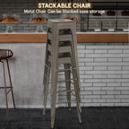 BestOffice Metal Bar Stools Set of 4 Counter Height Barstool Stackable Barstools 30 Inch Indoor Outdoor Patio Bar Stool Home Kitchen Dining Stool Backless Bar Chair
