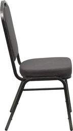 BizChair Crown Back Stacking Banquet Chair, Gray Fabric/Silver Vein Frame