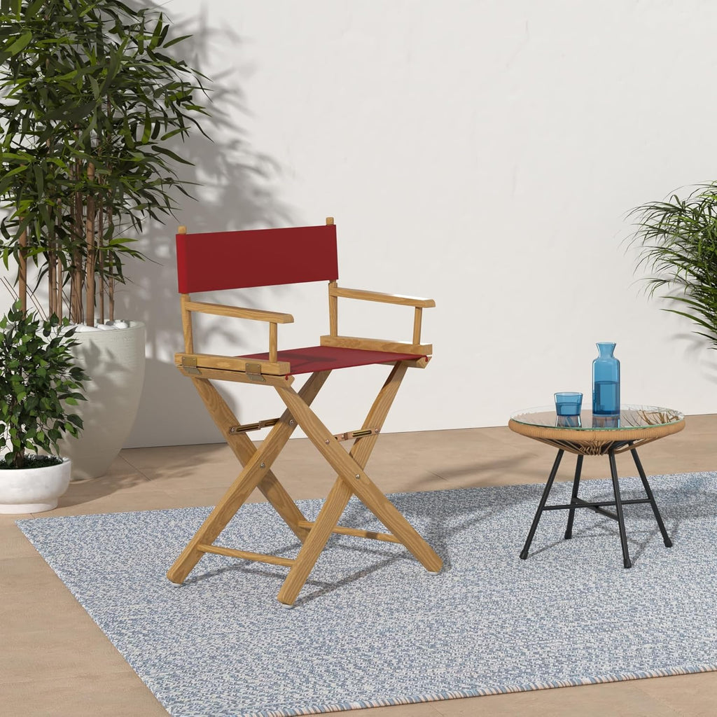 American Trails Extra-Wide Premium 18" Director's Chair Natural Frame with Red Canvas