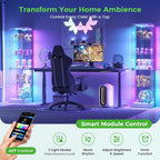 HNEBC Glass Display Cabinet, LED Display Case with RGB Lighting, Lockable Curio Cabinet with Explosion-Proof Glass Doors for Collectibles,5-Tier China Cabint with Motion Sensor Light-White