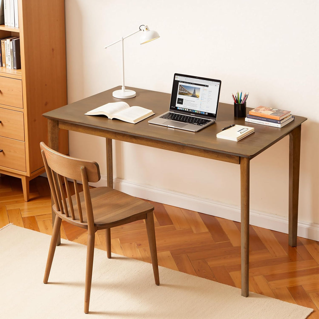 Hokway Small Dining Table, 43 Inch Rectangular Solid Wood Kitchen Table for Small Space, Easy Assembly, Dining Room Table for Home, Apartment, Office, Walnut