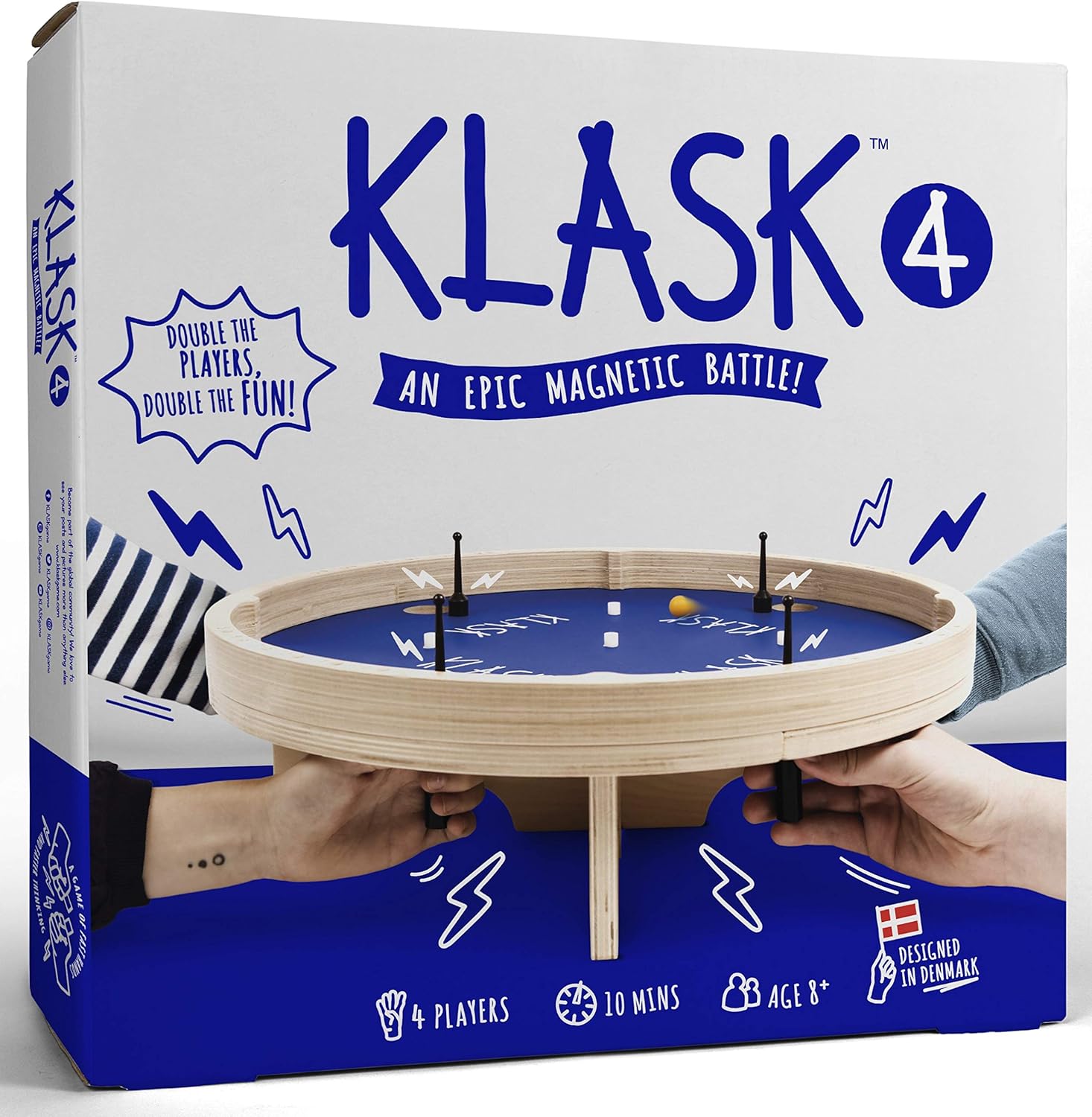 KLASK: The Magnetic Award-Winning Party Game of Skill - for Kids and Adults of All Ages That’s Half Foosball, Half Air Hockey