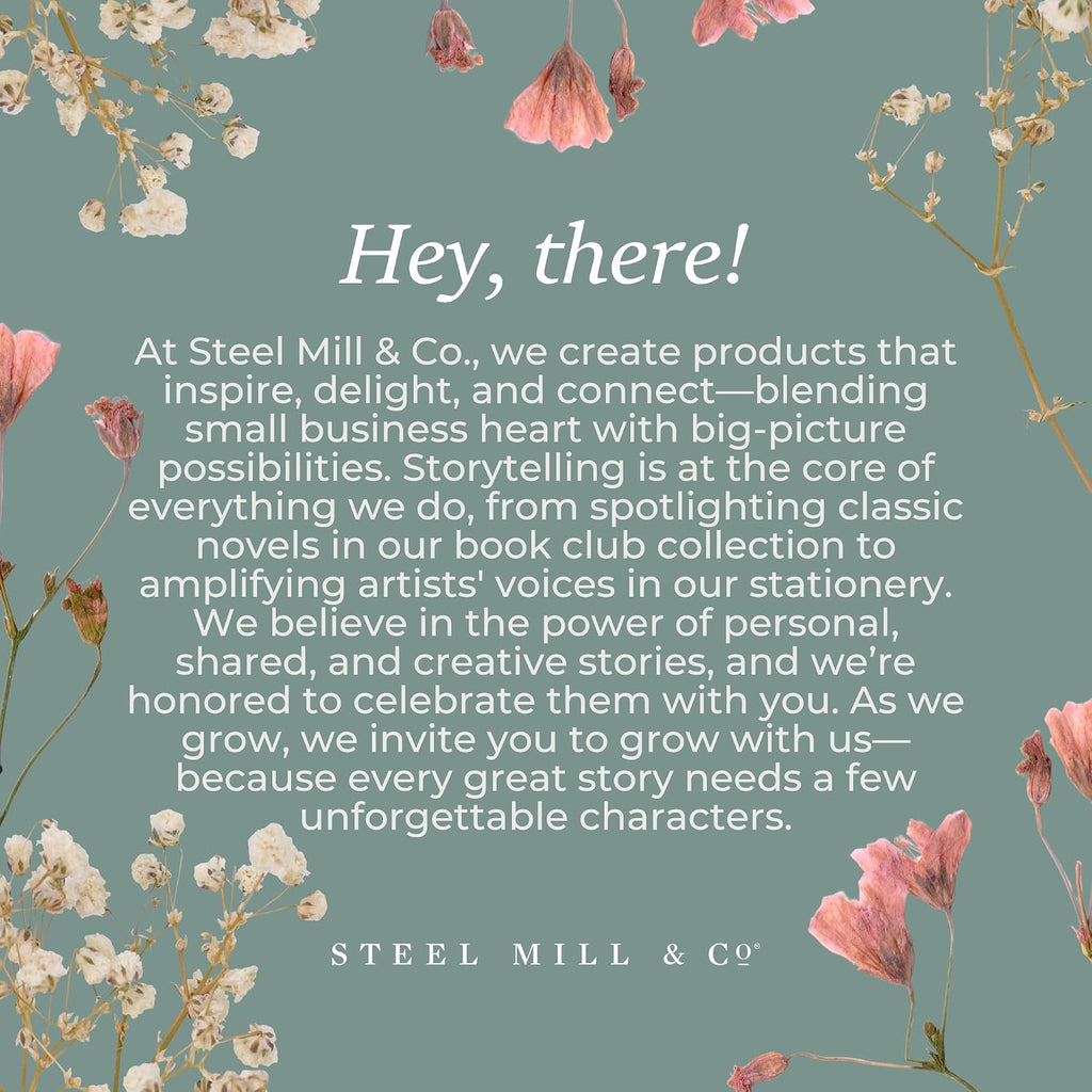 Steel Mill & Co Original Book-Shaped Decorative Vase, Ceramic Vases for Home Decor, Cute Kitchen Decor, Unique Vase (Vintage Floral Stripe)