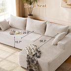 PARKOL 105" Cloud Sectional Couch with L-Shape Chaise,Modern Modular Sofa with Deep Seat, Upholstered Couches for Living Room Bedroom,No Assembly Required, Beige(Plush Corduroy Fabric)
