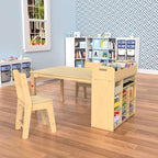 GDLF Kids Art Table and Chairs Set, Craft Desk with Large Storage and Portable Art Supply Organizer for Children Ages 8-12, 47" L x 30" W