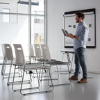 4 Pack Stacking Chairs 1102LB Capacity Home Office Guest Chair Set With Sled Base, Modern Reception Chair for Kitchen, Waiting Room, Multi-Purpose, Break Room, Training, Cafeteria, Gray Color