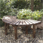 Wooden Curved Round Park Bench,Tree Bench Wrap Around,for Garden Patio Deck Lawn Yard