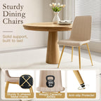 High Back Upholstered Dining Chairs Set of 4, Beige | Breathable Linen Fabric, Sturdy Metal Frame, Modern Dining Chairs for Kitchen Dining Room & Cafe, 300lbs Capacity, Save-space