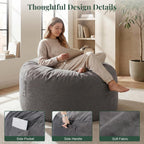 Bean Bag Chair, Bean Bags for Adults and Kids, Chair with Memory Foam Filled, Bean Bag Couch with Backrest and Armrests, Comfy Sofa for Living Room, Bedroom and Dorm, Dark Grey 36"
