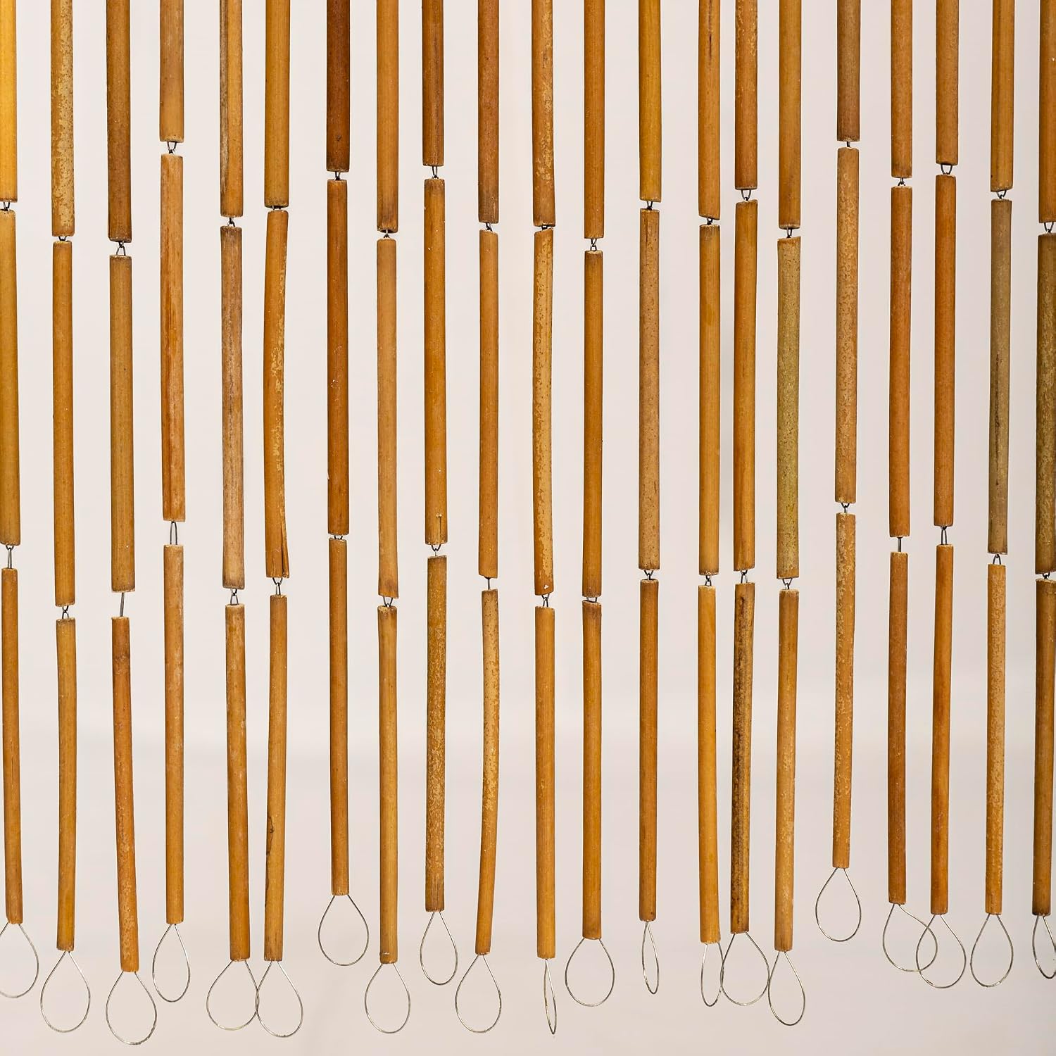 Stainless Steel Core Bamboo Curtain, 36" W x 79" H Bamboo Tube Doorway Curtain, Rust-Resistant Bamboo Door Beads Room Divider, Natural Hanging Screen for Entryway, Boho Home Decor