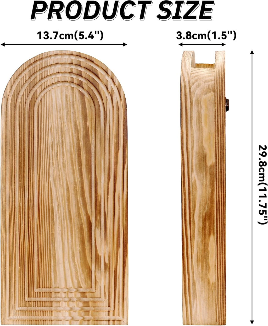Set of 2 Wooden Vases with Pampas Grass and Eucalyptus – Boho Decor for Living Room, Modern Farmhouse Entryway or Bathroom, Rustic Art for Home Decoration