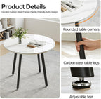 Round Sintered Stone Table Chair Set for 4, Modern Dining Table & Commercial Office Reception Conference Table
