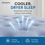 Beautyrest SensAir 20" Air Mattress, Full Size, Sure-Lock Anti-Leak Pump, Cool Vent Topper, Off-Set Coil Support