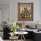 FoxUncle Weird Medieval Cat Woven Tapestry Vintage Medieval Cat Aesthetic Wall Art Funny Quirky Animal Wall Decor 40 x 60 inches Home Decor for Living Room Hallway Bedroom