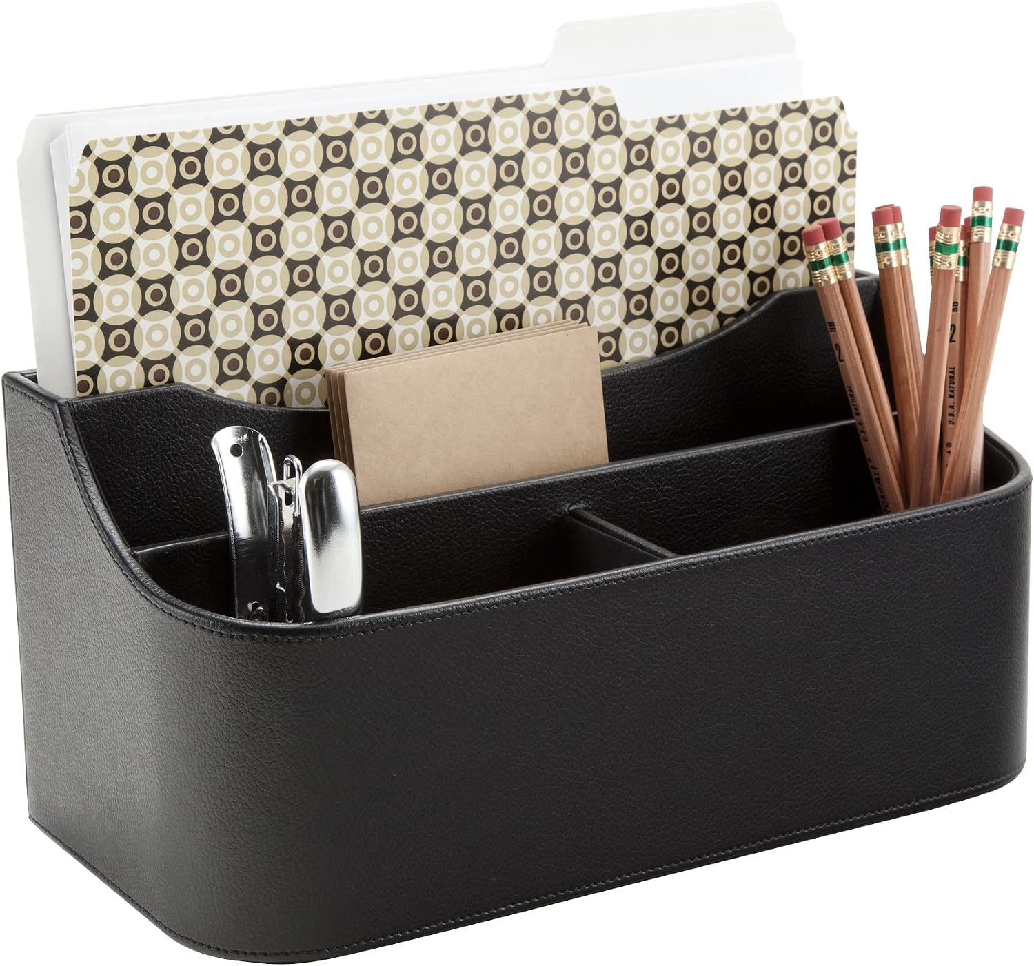 Realspace® Faux Leather Desk Valet, Black