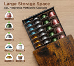 HFHOME Coffee Pod Holder Drawer Compatible with Nespresso, 48 Small or 24 Large VertuoLine Pods, Coffee Capsule Storage Organizer for Vertuo - Coffee Capsule Holder for Home Kitchen