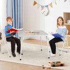 Metal Folding Card Table and Chair Set of, Leather Padded Folding Chairs with Comfortable Cushion and Durable Steel Frame, Modern Square Table for Dining Room, Small Spaces