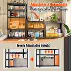 Book Shelf Metal Bookshelf 6-Tier 2400LBS Tall Bookcase Adjustable Storage Shelves Bedroom Organization and Storage Rack Display Shelves for Pantry Living Room Home Office 82"H×39.4"W×17.7"D, Black