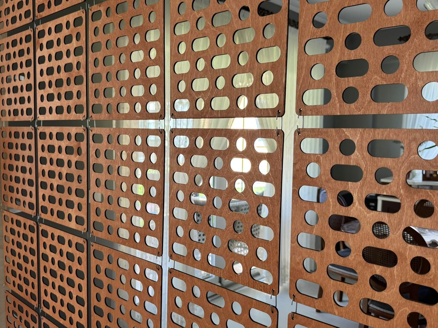 Teak Hanging Room Divider Panels, Set of 12