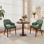 MALOL Wooden Dining Chairs Set of 2, Modern Fabric Upholstered Dining Room Chair, Kitchen Side Chairs, Farmhouse Dinner Chair with Open Back for Kitchen, Green
