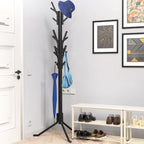 Simple Houseware Standing Coat/Hat Hanger Tree Shaped Rack, 18 Hooks, Black | For Entryway, Bedroom, and Hallway