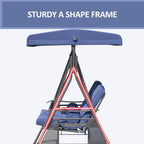 Outdoor Patio Swing Chair for Two with Tilting Canopy and Cushions