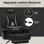 Symino Gaming Chair with Foot Rest, Unique Up/Down Armrests, PU Leather Ergonomic High Back Chair, 150° Recline Solid Color Computer Desk Chair, Black