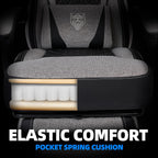 Vonesse Gaming Chair, Reclining Fabric Gaming Chairs for Adults 250LBS, Office Chair with Pocket Spring Cushion, Computer Chair with Footrest and Massage Lumbar Support (Grey)