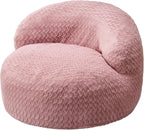 Hobestluk Bean Bag Chair Giant Bean Bag Chairs for Adults Big Bean Bag Chair with Memory Foam Filler Adults Large Beanbag with Faux Fur Cover for Bedroom (Chevron Pink,Oversize)