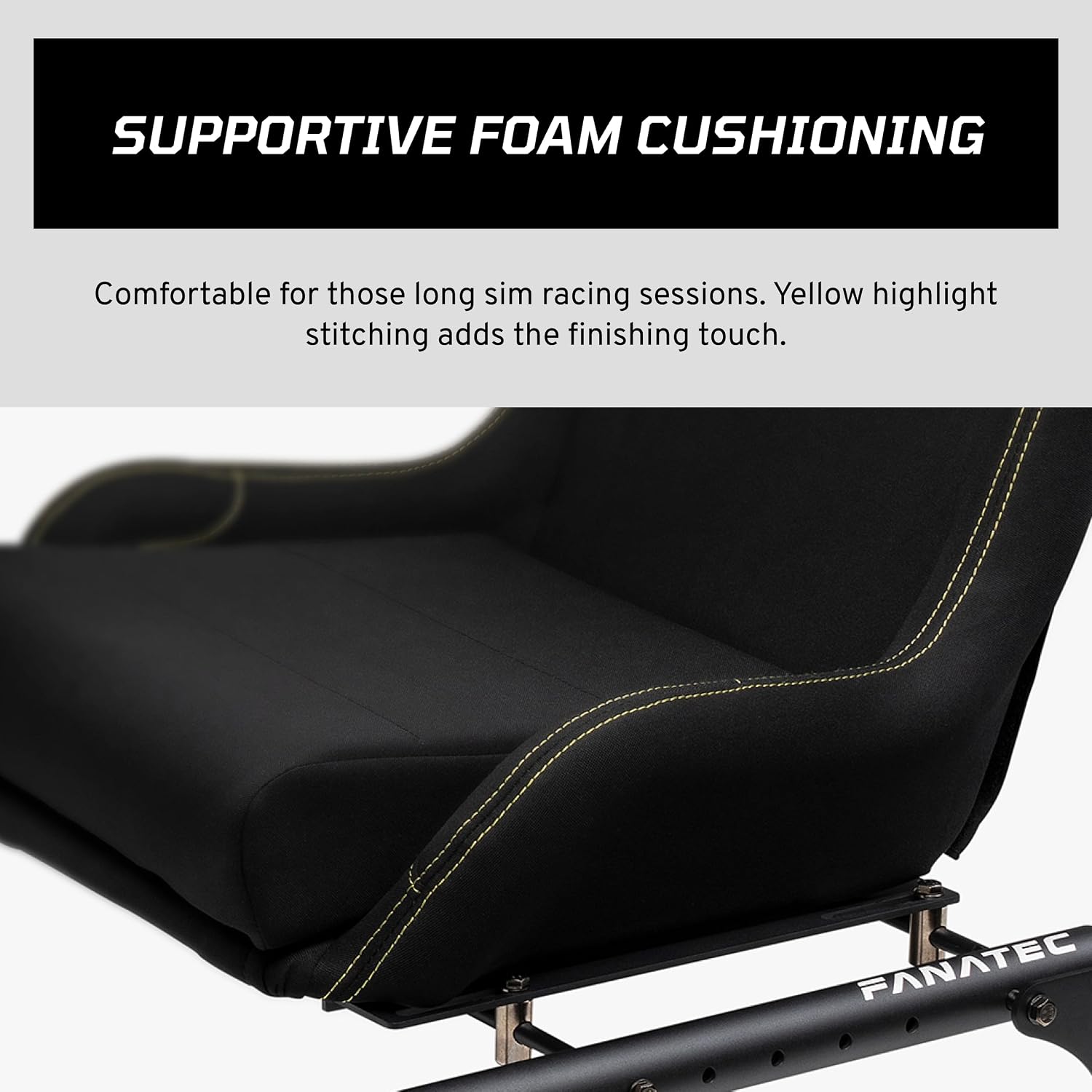 FANATEC Sim Racing CSL Cockpit Seat – Lightweight and Durable, Designed for CSL Cockpit, Breathable Cushioned Fabric – Black