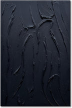 zoinart Hand Painted Large Thick Texture Black Minimalist Oil Paintings Contemporary Art Oil on Canvas Vertical Wall Art Home Office Corridor Wall Art