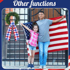 VitalCozy 4th of July Check Wreath Sash for Front Door Wreath Satin Sash Red Blue White Patriotic Embroidery Monogram Garland Ribbon Accessories 250th Anniversary Independence Day Party Indoor Outdoor