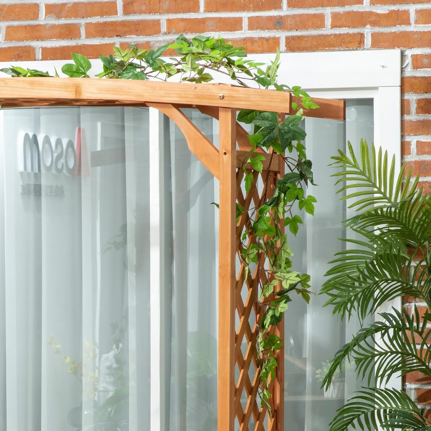 Patio Garden Bench for 2 Person for Vines/Climbing Plant, Brown