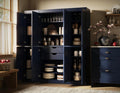 Palace Imports Solid Wood Pantry Cabinet – 71.5" Tall x 65" W - Wooden Storage Cabinet w/ 8 Shaker Doors, 2 Drawers, 12 Adjustable Shelves - Kitchen Cupboard - Navy Blue, 100% Eco-Friendly Pine Wood