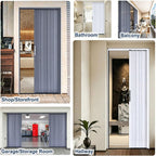 Kitchen Pantry Aluminum Alloy Folding Door Custom, Space Saving No Drill Easy Install Accordion Sliding Room Divider Balcony Hallway Basement Entry(100x203cm(39x80in))